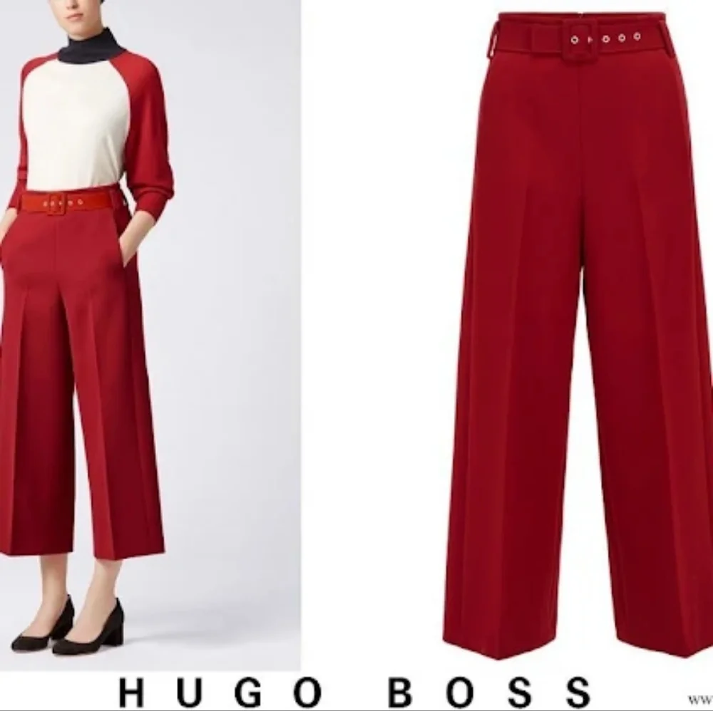 Hugo Boss Red Wide Leg Pants - Picture 2 of 12